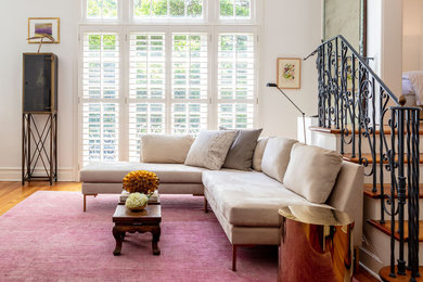 Eclectic living room photo in Chicago
