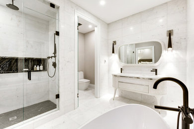 Inspiration for a transitional bathroom remodel in Toronto