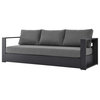 Lounge Sofa, Gray, Aluminum, Modern, Outdoor Patio Bistro Hospitality