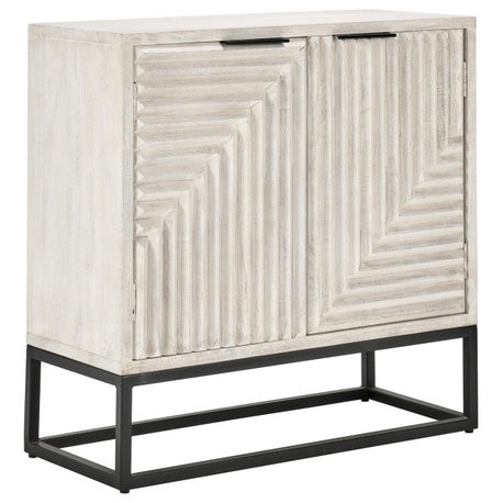 Flint Two-Door Mango Wood Sideboard, Whitewash