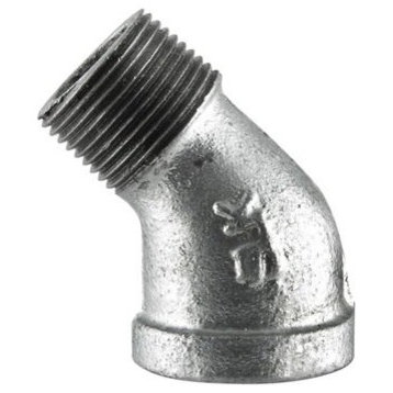 1" 45 Degree Galvanized Malleable Iron Street Elbow For High Pressures