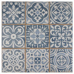 SomerTile - SomerTile Faventia Ceramic Floor and Wall Tile, Azul - Pieces Per Case: 10