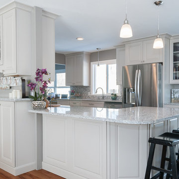 Open Floor Plan in Sharkey Grey and Moon White Granite