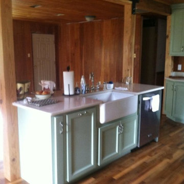 Green Kitchen with Silestone Countertop