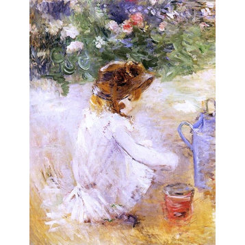 Berthe Morisot Playing in the Sand, 21"x28" Wall Decal Print