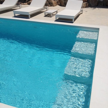 Terrasse blanche en béton ciré à Ibiza
