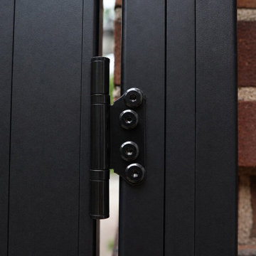 Custom Black Aluminum Double Swing Gate — Side Yard Privacy & Access
