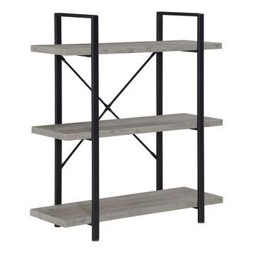 NEW Urban Industrial Metal and Grey Concrete-Effect 5 Tier Bookcase