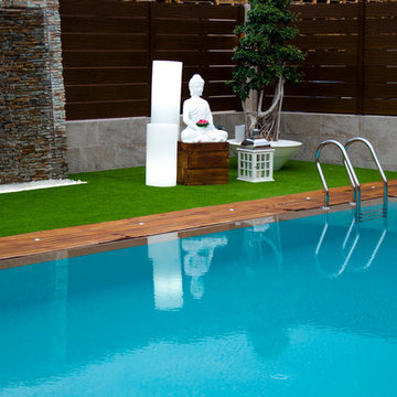Espacio de relajación. Piscina y jardines.