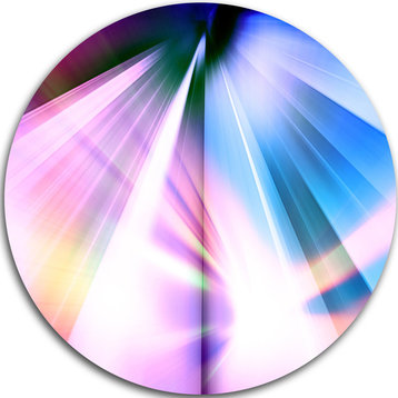 Rays Of Speed Blue, Abstract Digital Art Round Wall Art, 11"