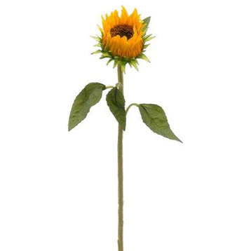Silk Plants Direct Sunflower Bud Spray - Yellow - Pack of 12