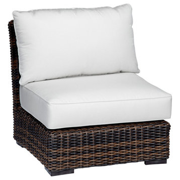 Montecito Armless Club Chair in Canvas Granite w/ Self Welt