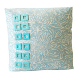 DECORATIVE PILLOWS MIAMI - Stones Pillow, Turquoise, 20"x20" - Decorative Pillows