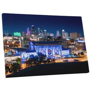 City Skyline "Kansas City Lights" Gallery Wrapped Canvas Art, 30"x20"