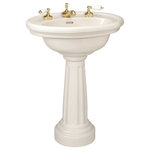 VPS-18-W Carrara White Polished Lav Pedestal Sink - Traditional