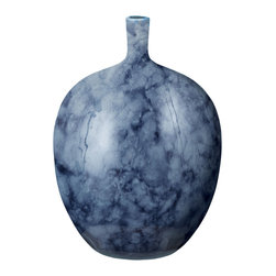 ELK Home - Blue Midnight Marble Bottle, Large - Vases
