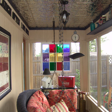 Porch Ceiling Accented with Tin Tiles