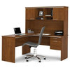 Bestar Flare L-Shaped Workstation in Tuscany Brown