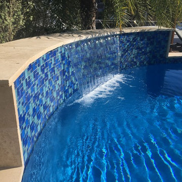 Remodeled Custom Swimming Pool and Spa with Fountain Feature in Pompano Beach