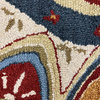 Geometric Bordered and Floral Medallion Rug, Red/Cream/Blue, 2'3" X 3'10" Hearth