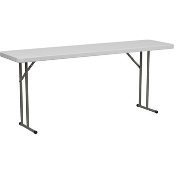 18"x72" Granite White Plastic Folding Training Table
