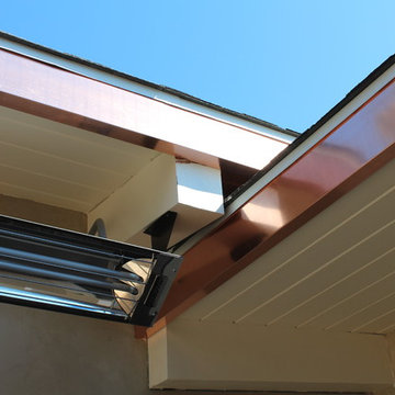 Copper Fascia Wrap and Angle Face Gutters, . Santa Monica.