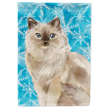 Ck3112Chf Ragdoll Winter Snowflake Canvas House Size Outdoor-Flags