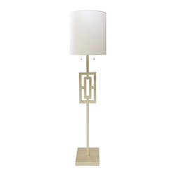 Worlds Away Wesley Sliver leaf Floor lamp - Floor Lamps