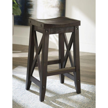 Crafters and Weavers Oak Park Saddle Seat Bar Stool - 30"H