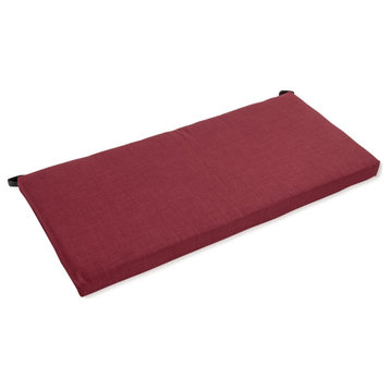 40"X19" Solid Outdoor Spun Polyester Loveseat Cushion, Merlot