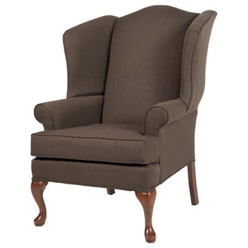 Comfort Pointe Erin Brown Wing Back Chair, Cherry