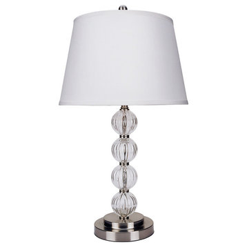 Glass Table Lamp - Satin Nickel (28.5")