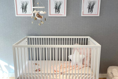 Example of a transitional nursery design in Detroit
