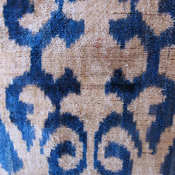 Détail tissu velours des coussins