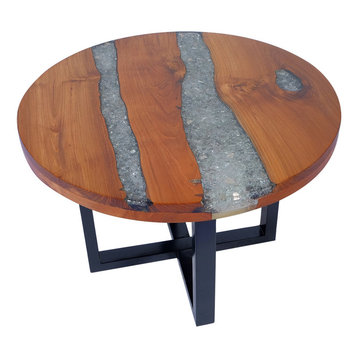 vidaXL Teak Resin Coffee Table, 60 cm