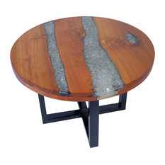 vidaXL Teak Resin Coffee Table, 60 cm