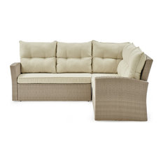 Canaan All-Weather Wicker Outdoor Double Loveseat Sectional Sofa
