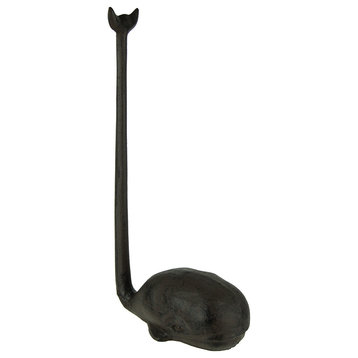Rustic Brown Cast Iron High Whale Tail Paper Towel Holder