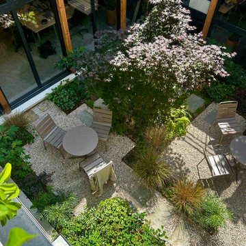 Aménagement paysager d'un patio à Paris 11ème...