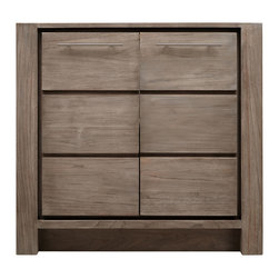 36" Venica Teak Vanity for Undermount Sink - Gray Wash - Bathroom Vanities And Sink Consoles