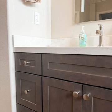 Serene Bathroom Retreat Featuring Open Walk-In Shower | Aliso Viejo