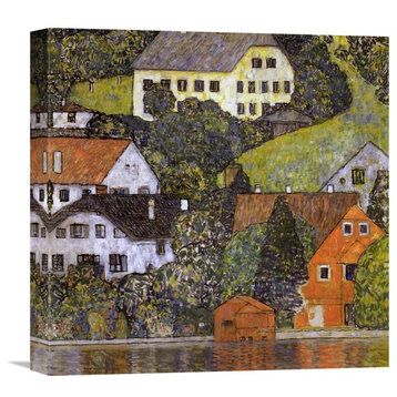 "Houses In Unterach On Lake Atter 1916" Canvas Giclee by Gustav Klimt, 16"x16"
