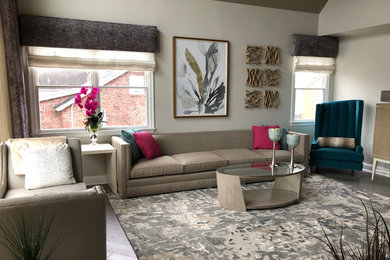 Example of a minimalist living room design in Charlotte