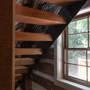 Log Cabin Steel Stair
