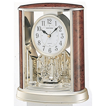 Woodgrain Teardrop Mantel Clock by Rhythm