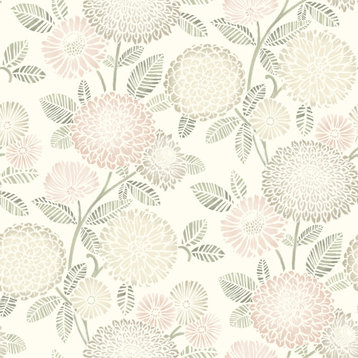 Zalipie Blush Floral Trail Wallpaper Sample