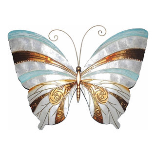 Brass Butterflies Wall Decor, Vintage Gold Metal Butterfly Decor, Three  Dimensional Butterfly Wall Hangings, Three Brass Tin Butterflies, 