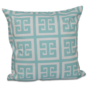 Geometric Decorative Pillow, Ocean, 26"x26"