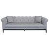 Glamour Sofa With Black Iron Finish Base and Gray Fabric