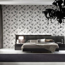 Rossetto USA Nightfly Bedroom Set in Ebony (Bed, 2 Nightstands) - Bedroom Furniture Sets